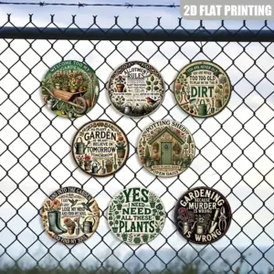 Vintage Floral Garden Plaque 8-inch Aluminum Decor 13 Sc290f926eecf477fa1639149e4ada875C