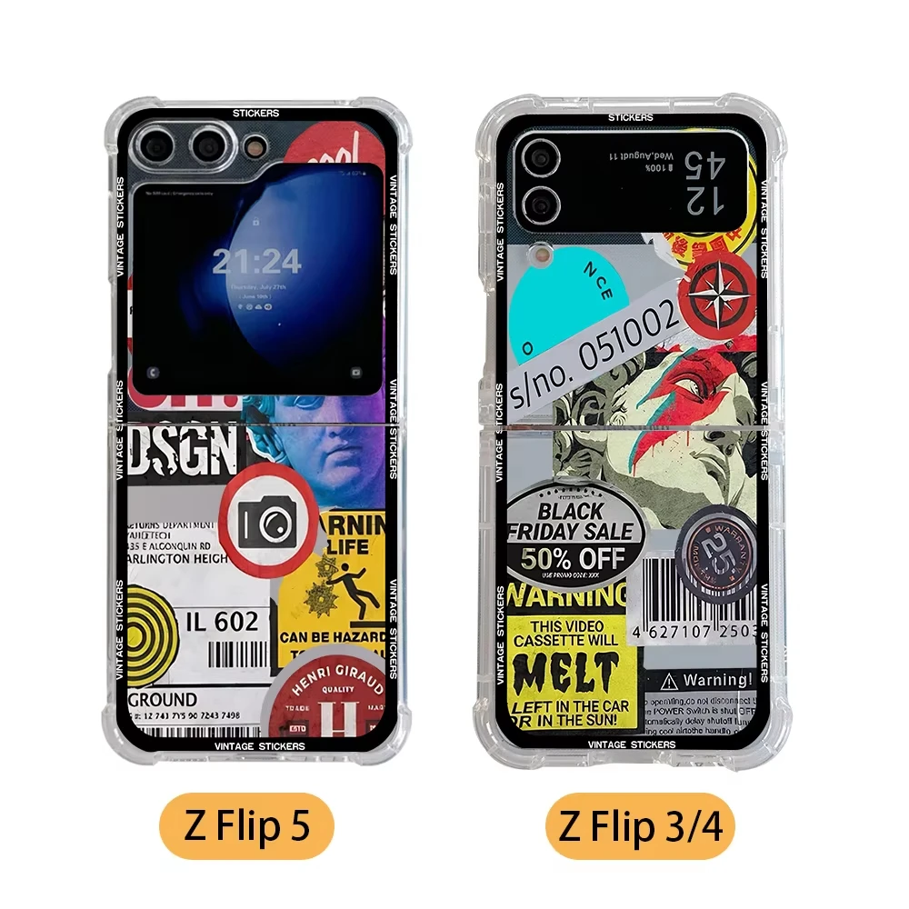 Retro Vintage Collage Phone Case for Samsung Z Flip 2 Retro Vintage Collage Phone Case for Samsung Z Flip - Image 2
