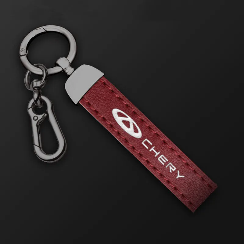 Leather Car Logo Keychain with Zinc Alloy Ring 2 Leather Car Logo Keychain with Zinc Alloy Ring - Image 2