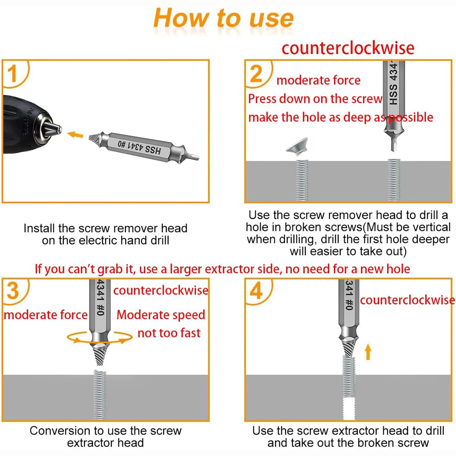 6-Piece High-Speed Steel Screw Puller Set 2 6-Piece High-Speed Steel Screw Puller Set - Image 2