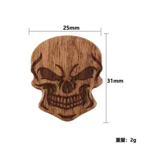 Handcrafted Wooden Guitar Pick with Alien & Skull Designs 15 Sc3ff5ca5cfa147519359bbf463193660B