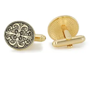 Retro Gold Floral Cufflinks for Stylish Elegance