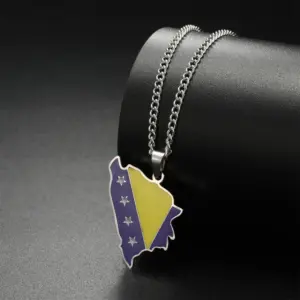 Stainless Steel Bosnia Map Pendant Necklace 8 Sc400c1e7cc4e4fc98abff2ac002fee87F