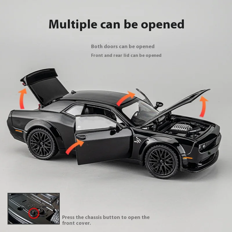 1:32 Scale Black Sports Car Model with Sound 4 1:32 Scale Black Sports Car Model with Sound - Image 4