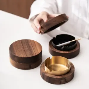 Elegant Walnut Wooden Ashtray with Stainless Steel Insert 11 Sc41c1ca483f24e51a4a373a75dabd68fW