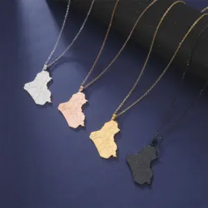 Stainless Steel Iraq Map Pendant Necklace 12 Sc464aa0091e04d12adc7936e6b5d44c4G