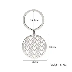 Stainless Steel Flower of Life Keychain 19 Sc46aa65b0ce74bd3a559730f005c9d57J