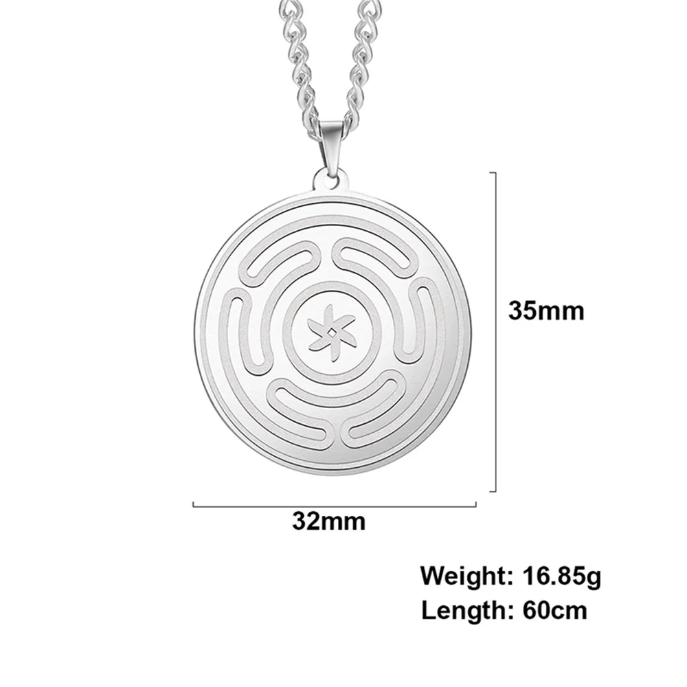 Hecate Wheel Strophalos Stainless Steel Necklace 10 Hecate Wheel Strophalos Stainless Steel Necklace - Image 10