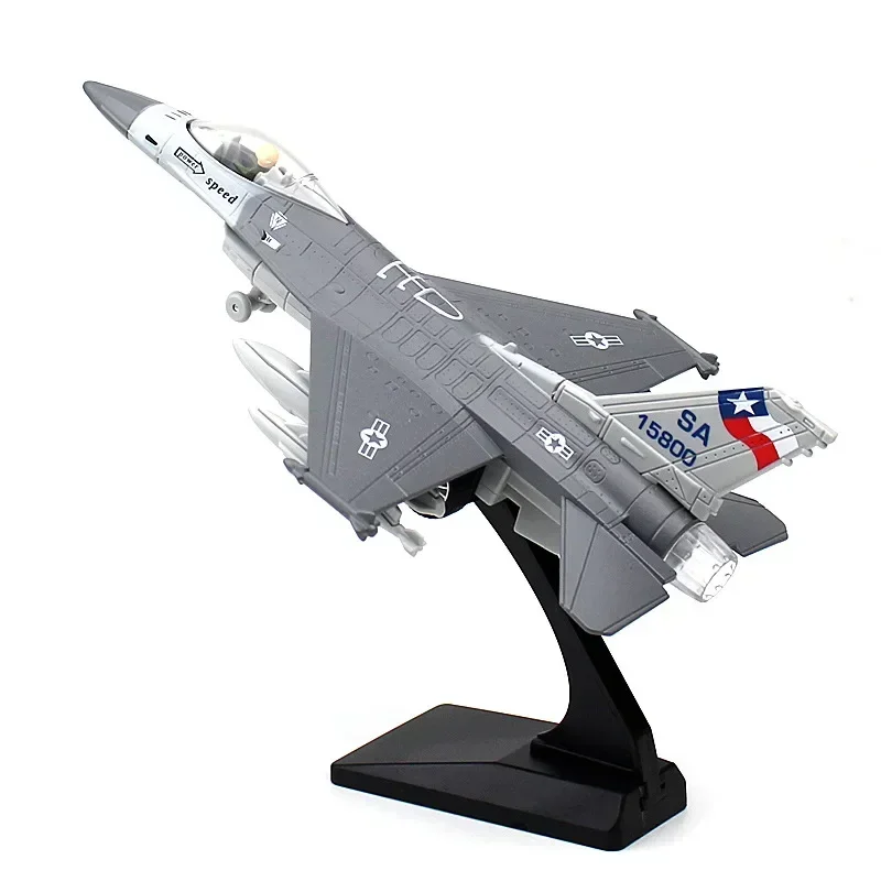 F16 Alloy Fighter Model in Blue and Gray 4 F16 Alloy Fighter Model in Blue and Gray - Image 4