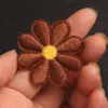 Set of 5 Dark Brown Flower Iron-On Patches