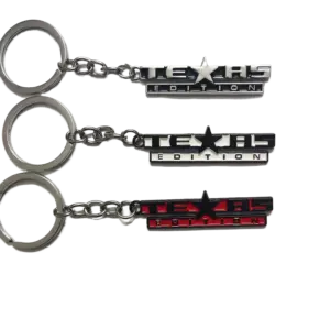 Bold 3D Metal Keychain with Star Accent 10 Sc574cc48dbd94466acb69f2353370a39K