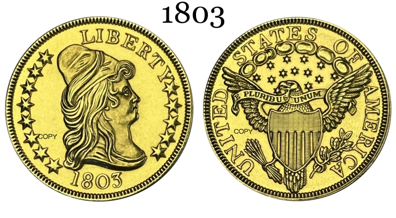 Vintage 1803 Liberty Gold Replica Coin 5 Vintage 1803 Liberty Gold Replica Coin - Image 5