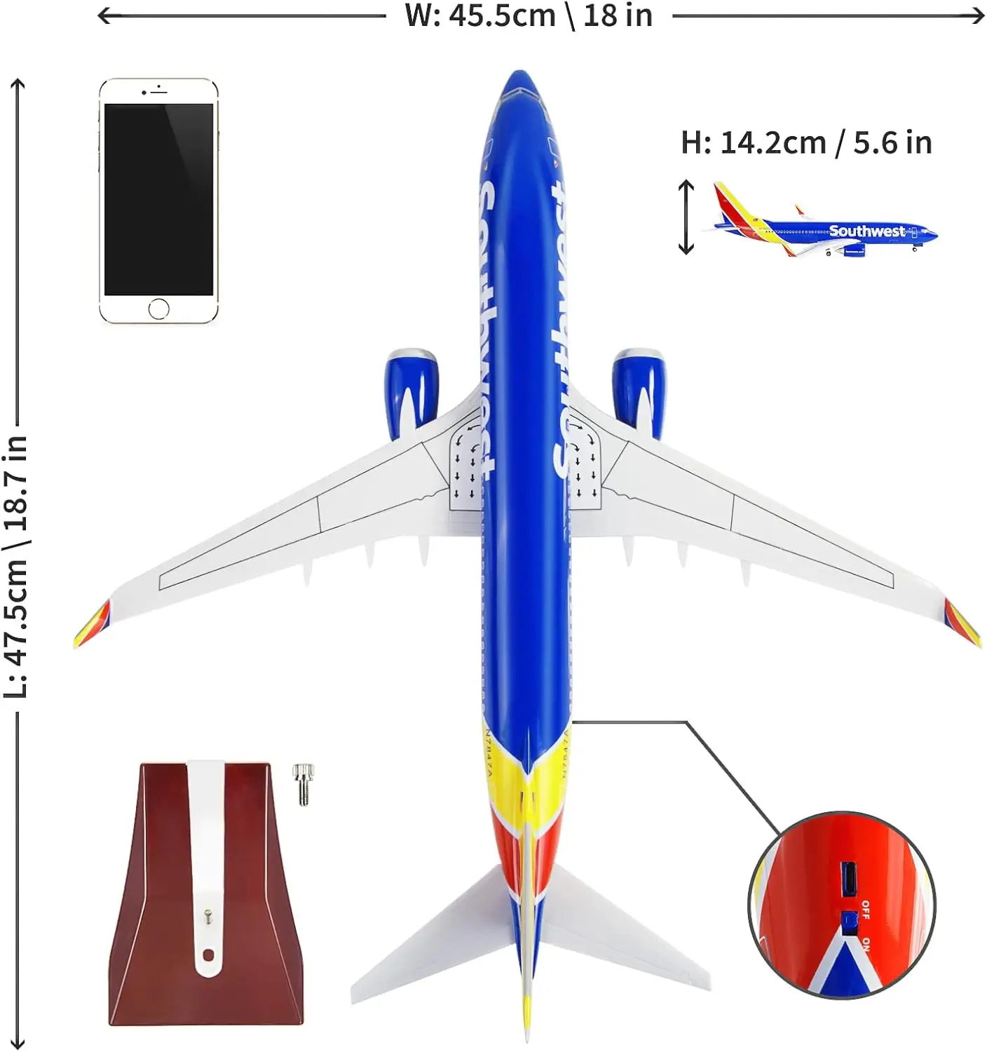 Southwest Airlines Boeing 737 Model Plane 1/85 5 Southwest Airlines Boeing 737 Model Plane 1/85 - Image 5