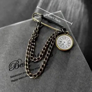 Vintage Punk Chain Pin Brooch with Charms 6 Sc5a05d32e1b0477e8390c403d1e6233bz