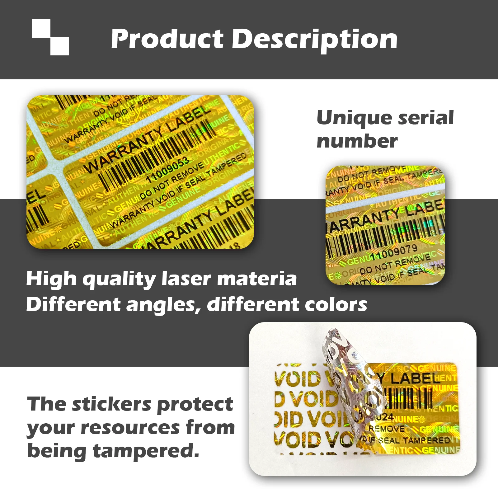 Gold Holographic Warranty Seal for Security 6 Gold Holographic Warranty Seal for Security - Image 6