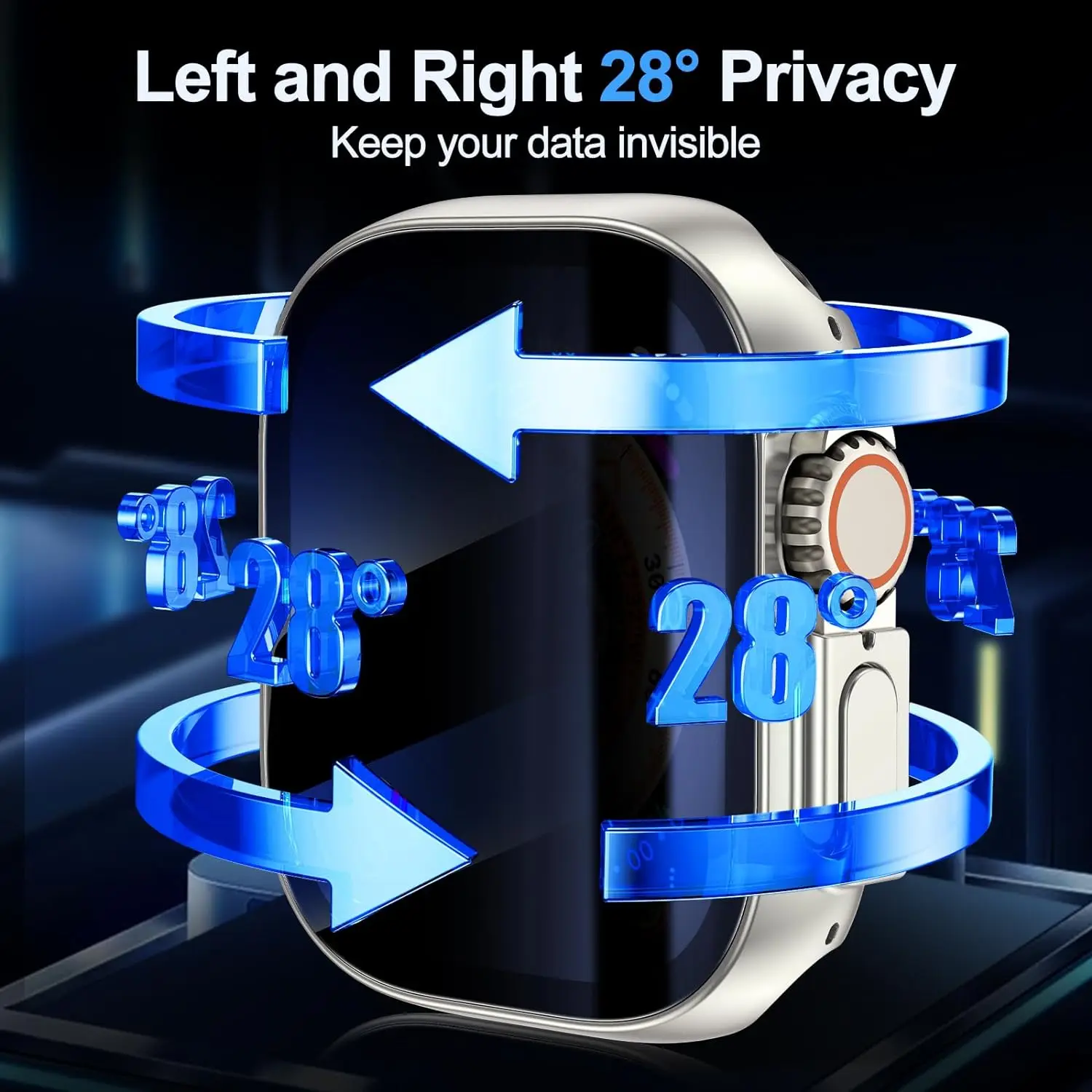 Apple Watch Ultra 2 49mm Privacy Case with Tempered Glass 3 Apple Watch Ultra 2 49mm Privacy Case with Tempered Glass - Image 3