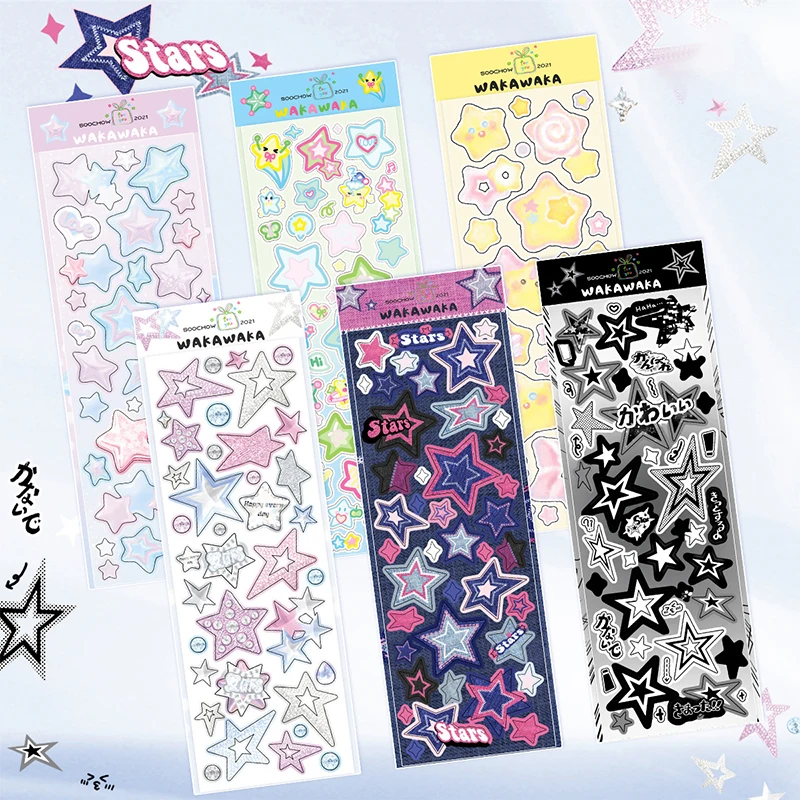 Colorful Y2K Star Sticker Sheet for Crafts 6 Colorful Y2K Star Sticker Sheet for Crafts - Image 6