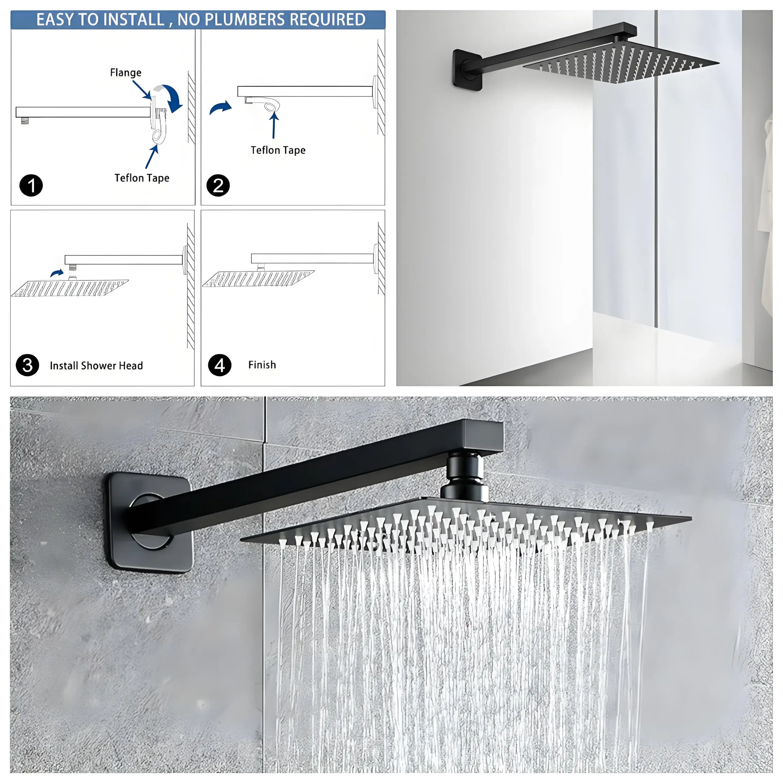 Modern Stainless Steel Shower Arm 30/40cm 5 Modern Stainless Steel Shower Arm 30/40cm - Image 5