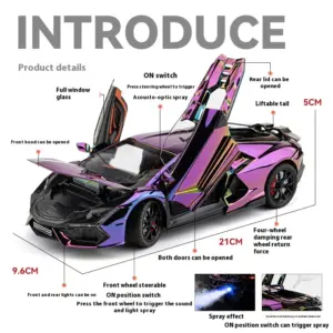 Purple Lamborghini Revuelto Diecast Model 1:24 Scale 12 Sc6ef7f9db6ca4b279fafdabf22550265m
