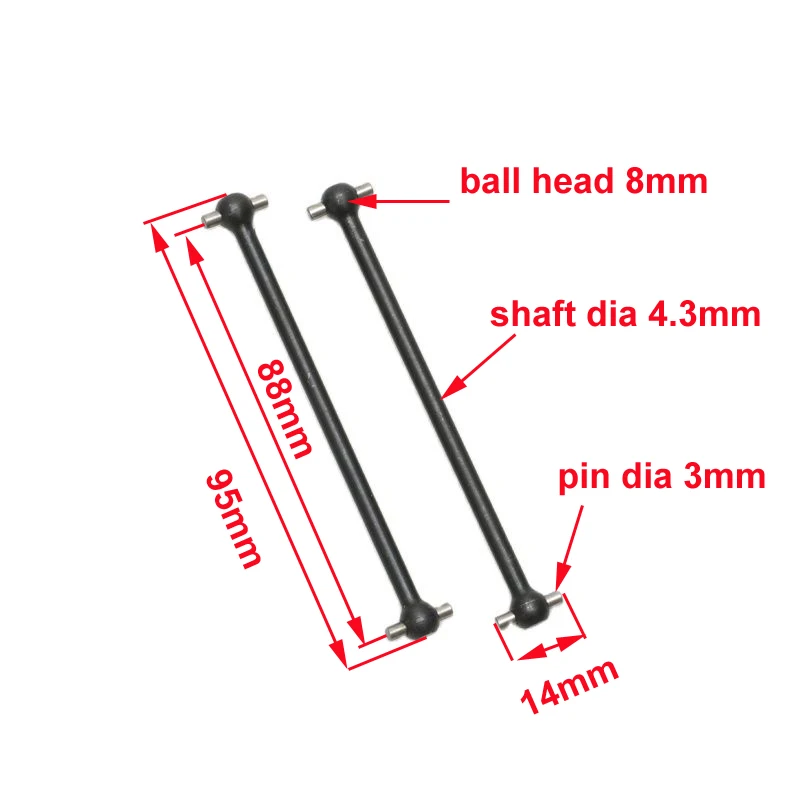 RC Car Dog-Bone Drive Shaft Set 80.5-139.5mm 5 RC Car Dog-Bone Drive Shaft Set 80.5-139.5mm - Image 5