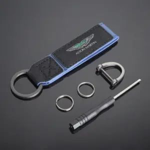 Aston Martin Winged Logo Keychain in Suede 11 Sc753e6446cee4c7cb49d94142036f4c6L