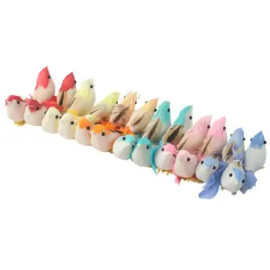 Vibrant Mini Foam Birds Set - 24pcs