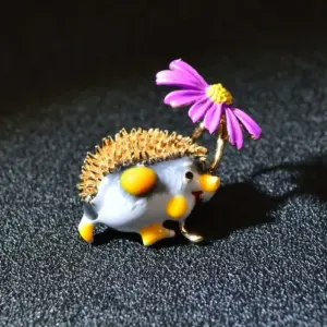 Whimsical Chamomile Hedgehog Brooch 11 Sc78e1d2b51af460eba65a43c54350f40D
