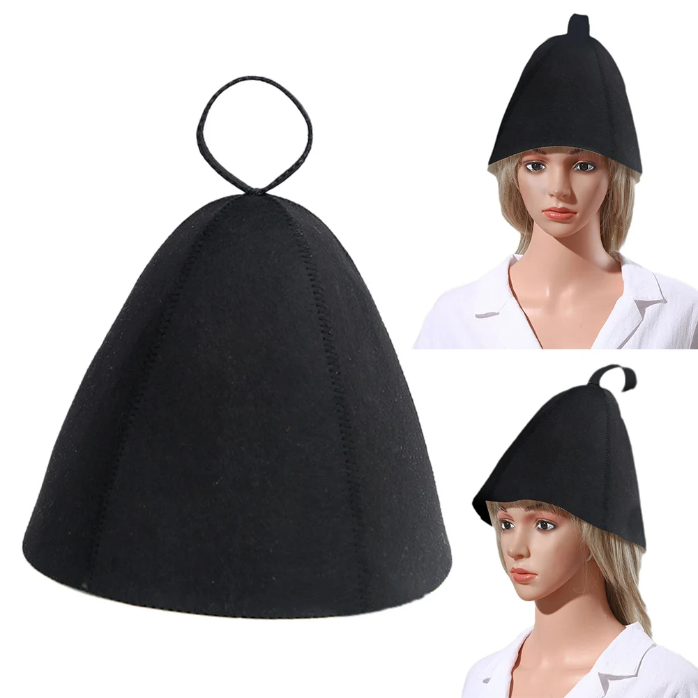 Black Felt Sauna Hat 25x23cm 6 Black Felt Sauna Hat 25x23cm - Image 6