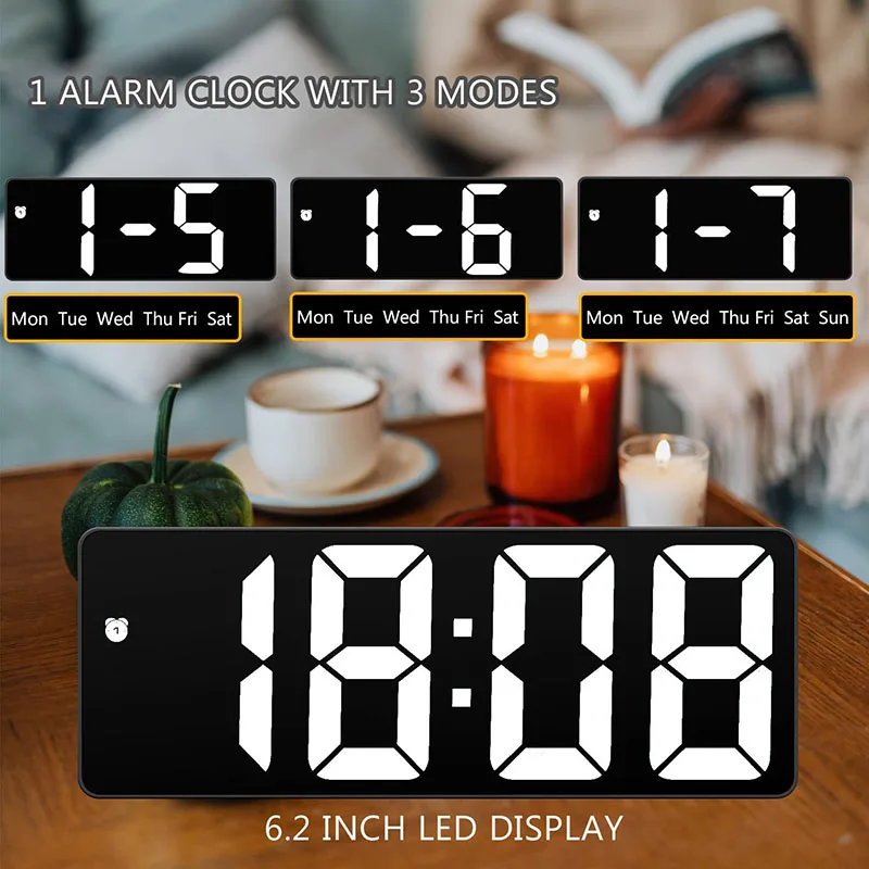 Sleek 6-Inch LED Digital Alarm Clock 4 Sleek 6-Inch LED Digital Alarm Clock - Image 4