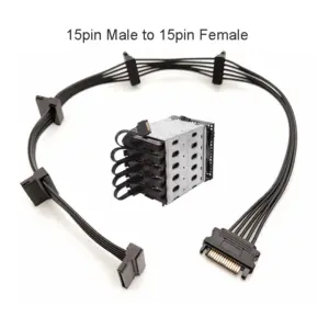 SATA Power Splitter Cable 15-pin Male to 5 Female 8 Sc887cbb9090f46b6862331d8ba78adcfd
