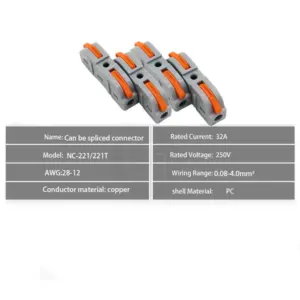 Universal Electrical Quick Wiring Connector for 220V 13 Sc8dce44c5d6b4e22895ccf36e5719c6dh