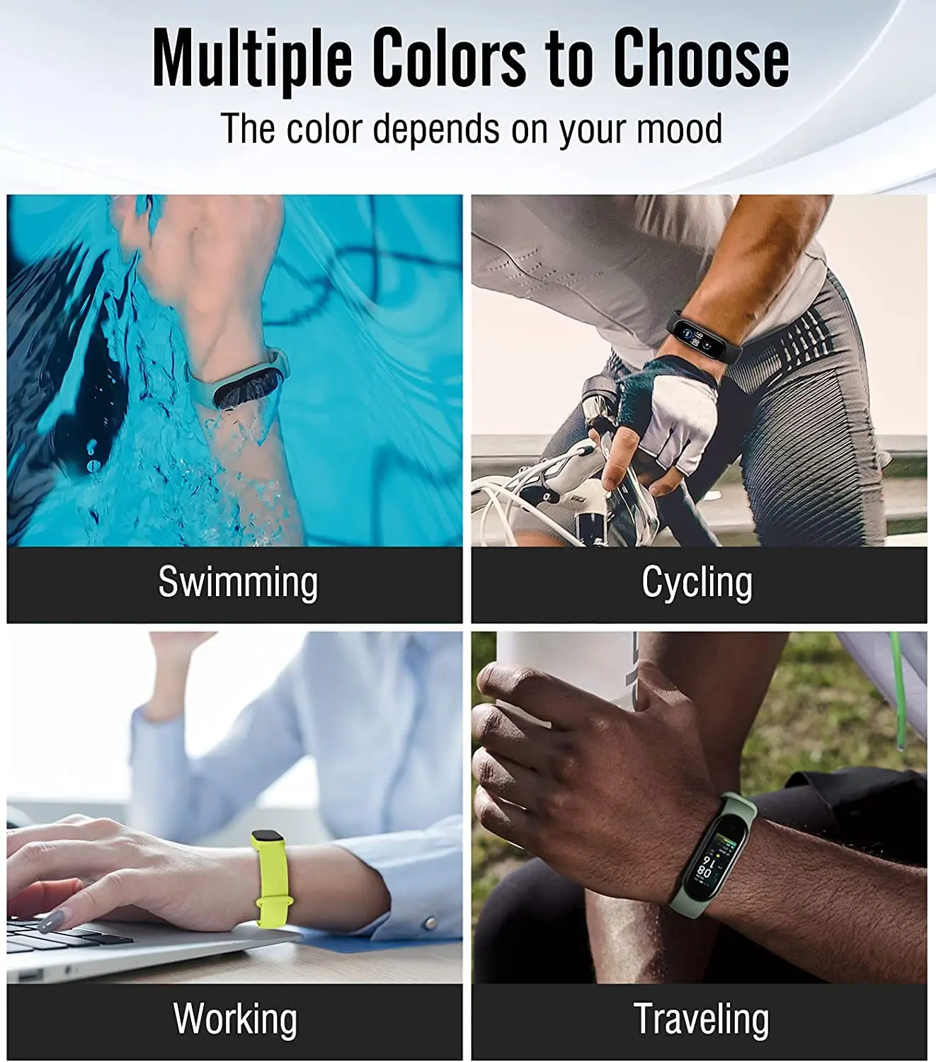 Silicone Wristbands for Xiaomi Mi Band 3-8 4 Silicone Wristbands for Xiaomi Mi Band 3-8 - Image 4