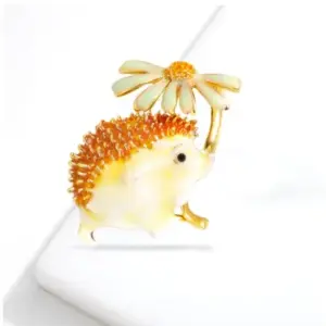Whimsical Chamomile Hedgehog Brooch 18 Sc946adf890414ef19648bc0206cd51a8s