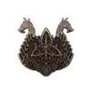 Viking Ship Nordic Rune Pin Badge