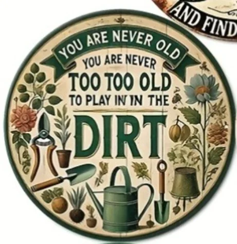 Vintage Floral Garden Plaque 8-inch Aluminum Decor 10 Vintage Floral Garden Plaque 8-inch Aluminum Decor - Image 10