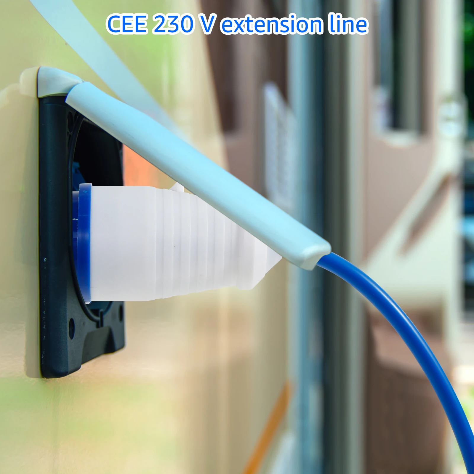 Bright Blue 10m Outdoor Camping Extension Cord 5 Bright Blue 10m Outdoor Camping Extension Cord - Image 5