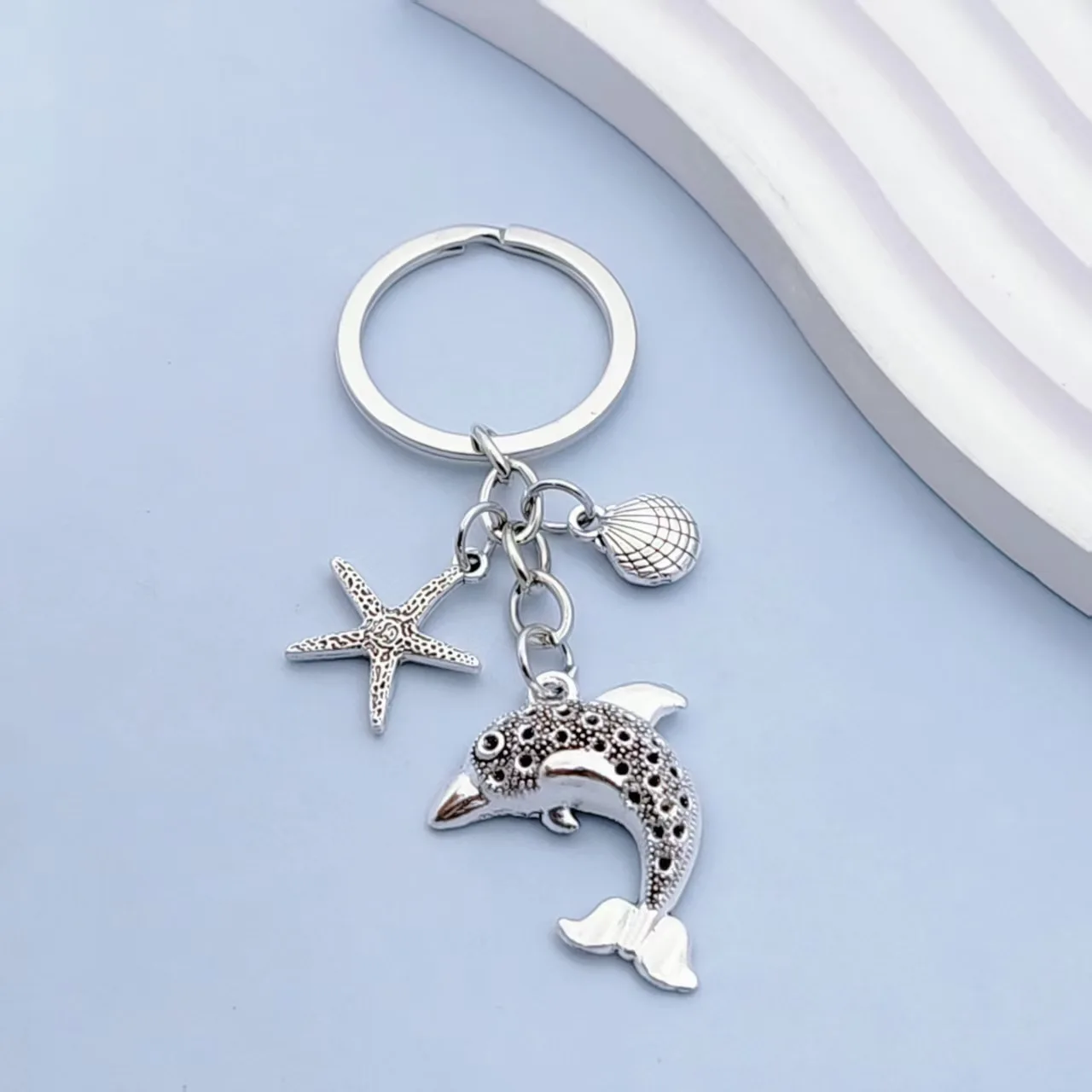 Vintage Stainless Steel Keychain with Charms 4 Vintage Stainless Steel Keychain with Charms - Image 4