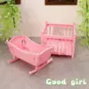 Pink Miniature Dollhouse Nursery Set for 1:6/1:12 Dolls