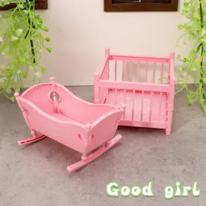 Pink Miniature Dollhouse Nursery Set for 1:6/1:12 Dolls