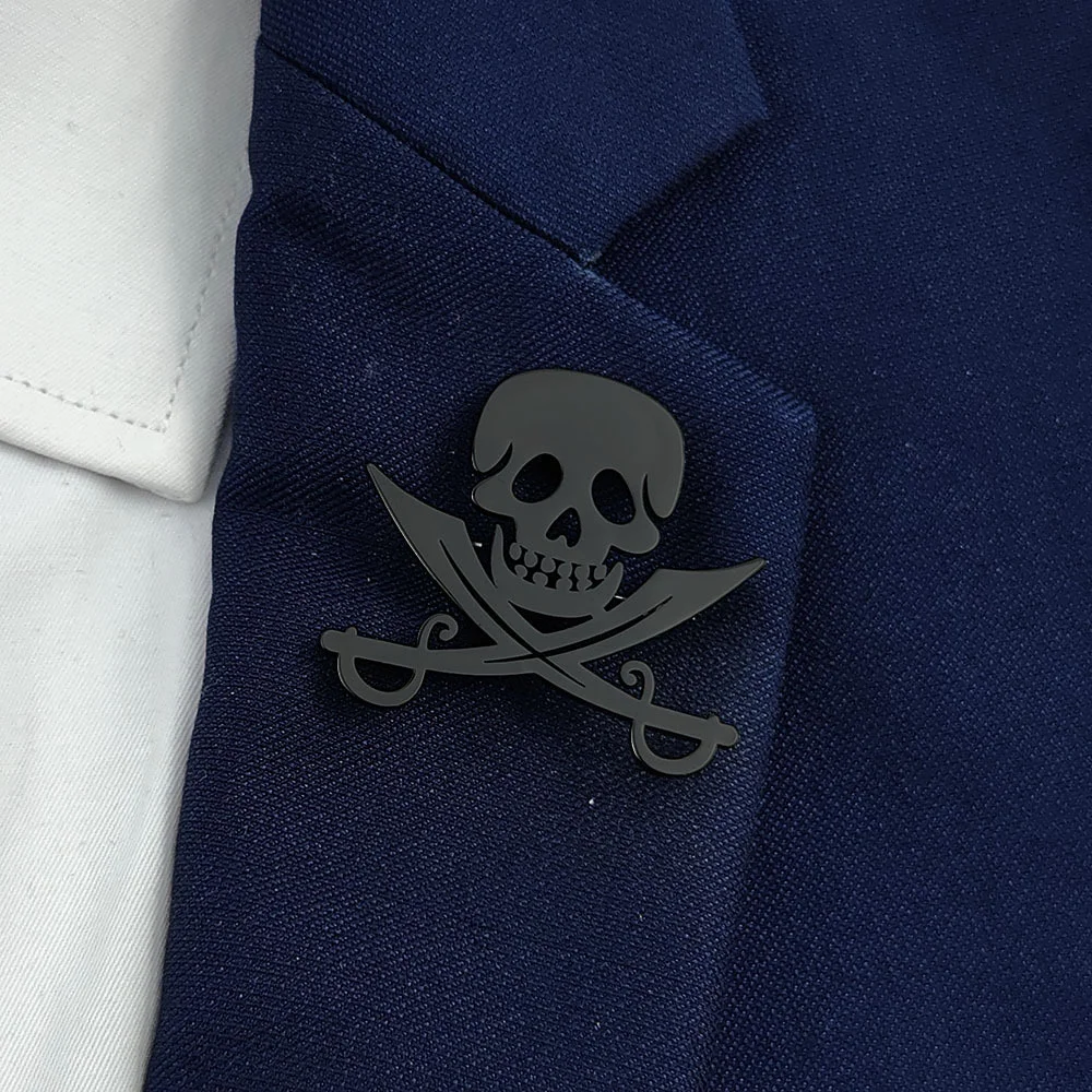 Punk Skull Brooch in Silver, Black, or Gold 6 Punk Skull Brooch in Silver, Black, or Gold - Image 6