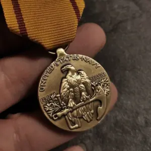 Vintage US Military Service Medal with Ribbon