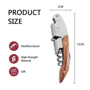 Elegant Stainless Steel and Pear Wood Wine Opener 8 Scb00396a8a5f488d9733a4ef1821fe3bv