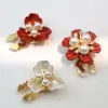 Vintage Pearl Flower Button Covers Set of Three