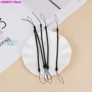 Set of Five Black Spring Phone Lanyards