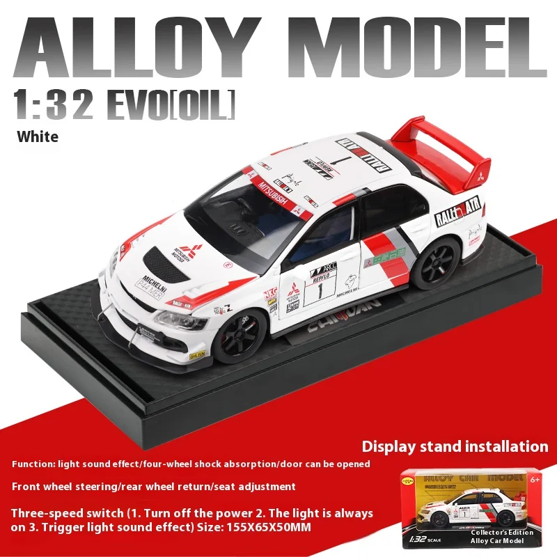 Vivid Yellow Mitsubishi EVO 1:32 Diecast Model 7 Vivid Yellow Mitsubishi EVO 1:32 Diecast Model - Image 7