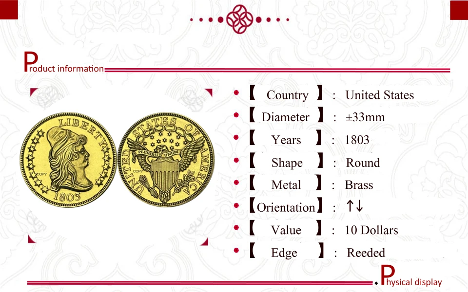 Vintage 1803 Liberty Gold Replica Coin 6 Vintage 1803 Liberty Gold Replica Coin - Image 6