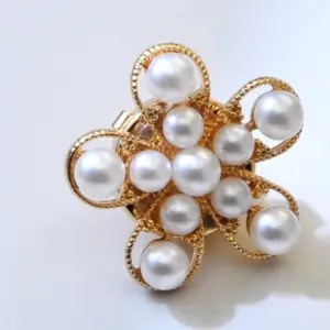 Vintage Pearl Rhinestone Flower Button for Jackets 14 Scc40351c5343420a88e42bf1233fda34v