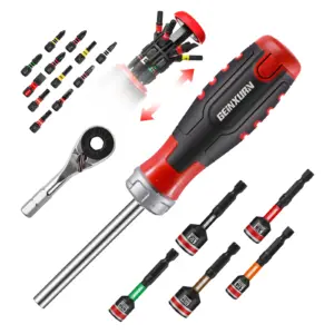 Versatile 19-Piece Ratcheting Screwdriver Set