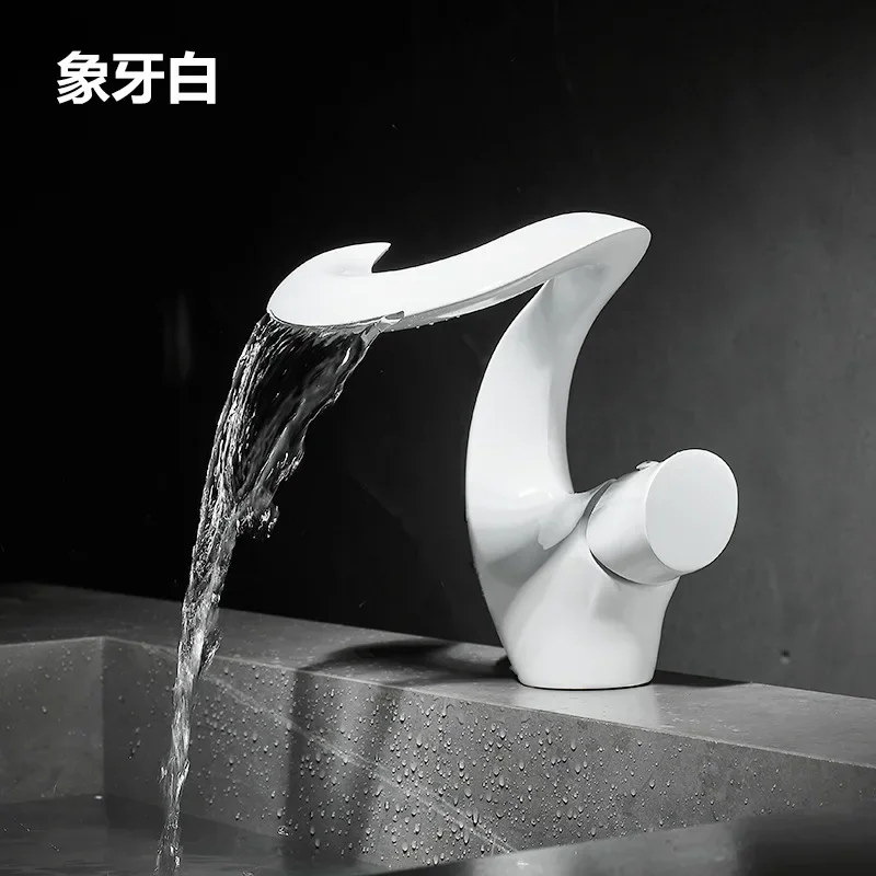 Waterfall Bathroom Faucet in Brushed Gun Grey 7 Waterfall Bathroom Faucet in Brushed Gun Grey - Image 7