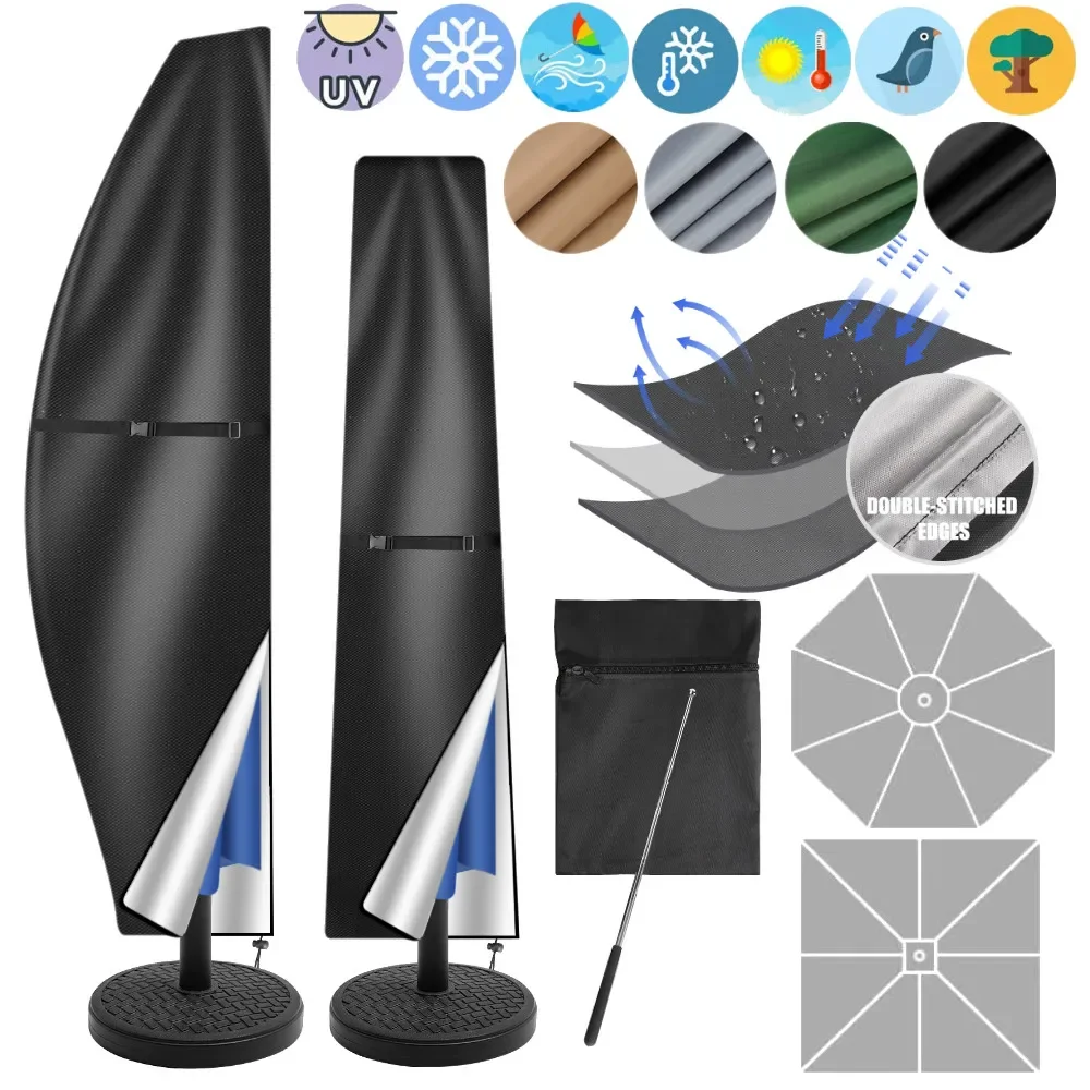 Waterproof Garden Parasol Cover for 170-280cm Umbrellas 2 Waterproof Garden Parasol Cover for 170-280cm Umbrellas - Image 2